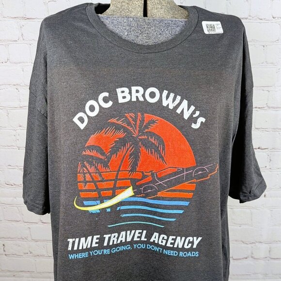 Woot Other - NEW Back to the Future Doc Brown's Time Travel Agency Tshirt 2XL